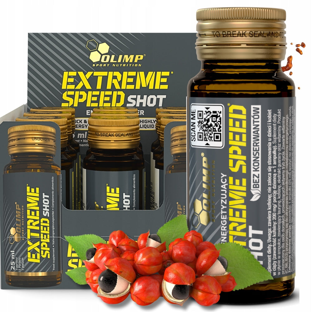 9x Olimp EXTREME SPEED SHOT 25ml Caffeine Guarana Vitamins PRE-WORKOUT