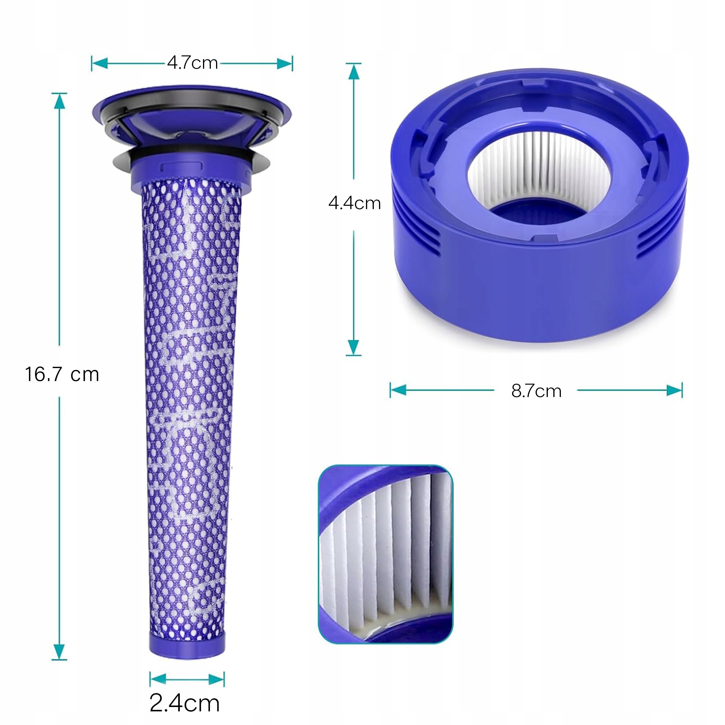 9x SET OF FILTERS FOR VACUUM CLEANER DYSON v7/8 6xPre-filter 3x washable HEPA Type EPA HEPA inlet outlet washable