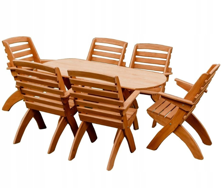 A set of foldable garden furniture, wooden terrace furniture, a set of furniture