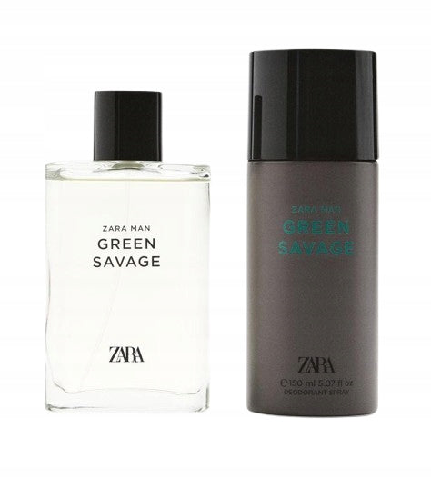 A701 ZARA MEN'S Perfume GREEN SAVAGE 90 ML + DEODORANT 150 ML EAN (GTIN) 5900903030522