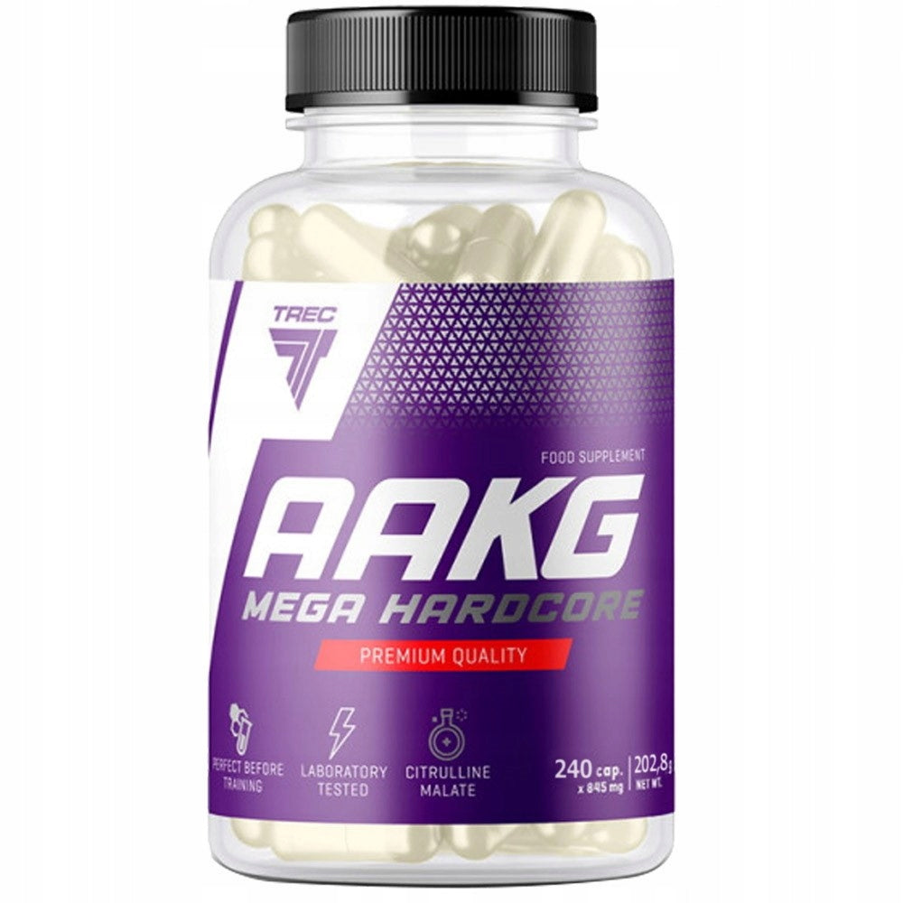 AAKG MEGA HARDCORE TREC 240 caps. ARGININE CITRULLINE PUMP STRENGTH AMINO ACIDS