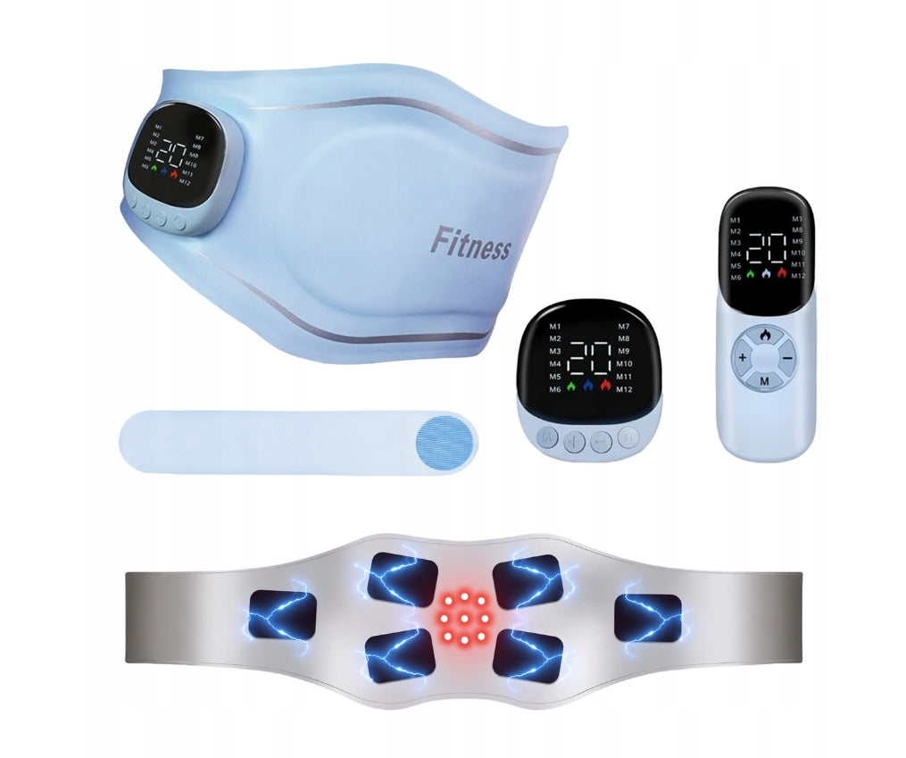 ABDOMINAL AND WAIST MASSAGE BELT EMS TENS WITH HEATING AND RED LIGHT