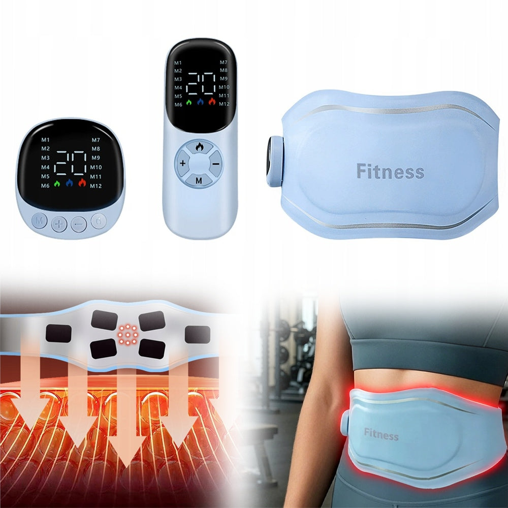 ABDOMINAL AND WAIST MASSAGE BELT WITH HEATING AND RED LIGHT