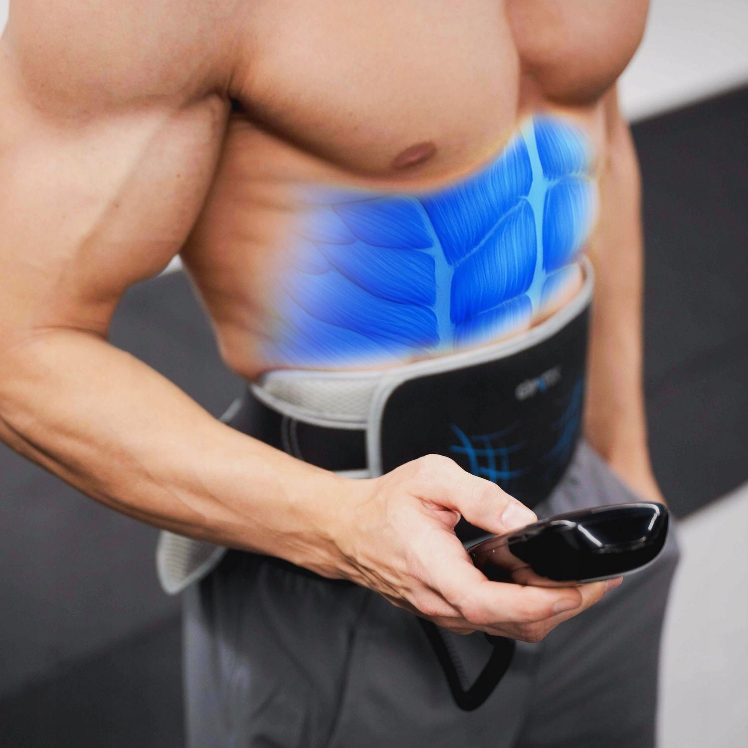 ABDOMINAL MUSCLE ELECTROSTIMULATOR ABDOMINAL MASSAGER SLIMMING BELT GYMTEK Belt length 127 cm