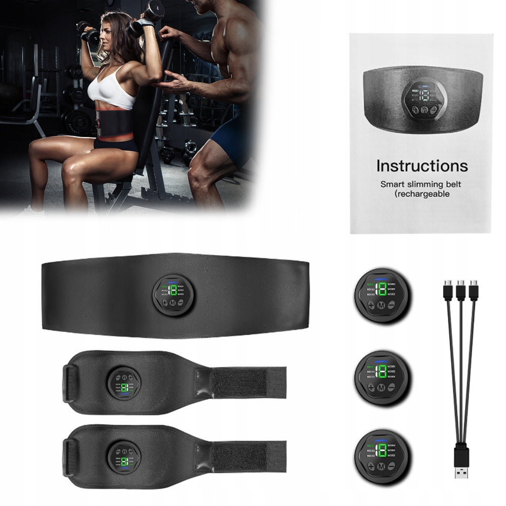 ABDOMINAL MUSCLE ELECTROSTIMULATOR EMS 6MODES SLIMMING BELT WITH EXTENSION Brand no brand