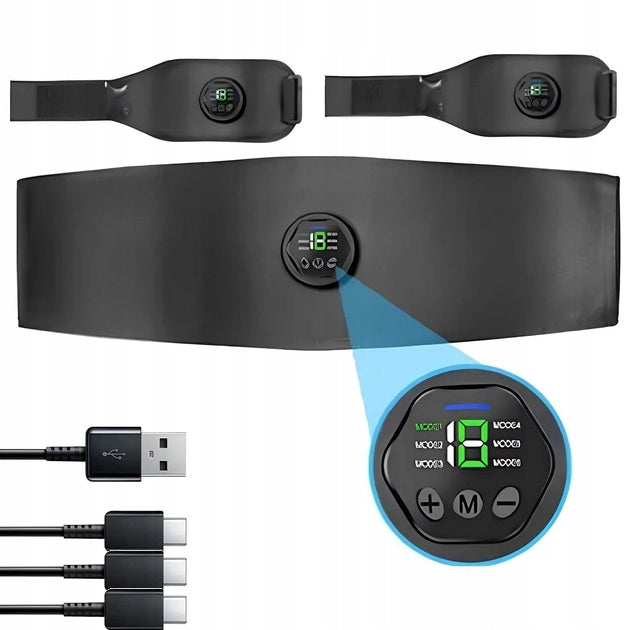 ABDOMINAL MUSCLE ELECTROSTIMULATOR EMS 6MODES SLIMMING BELT WITH EXTENSION