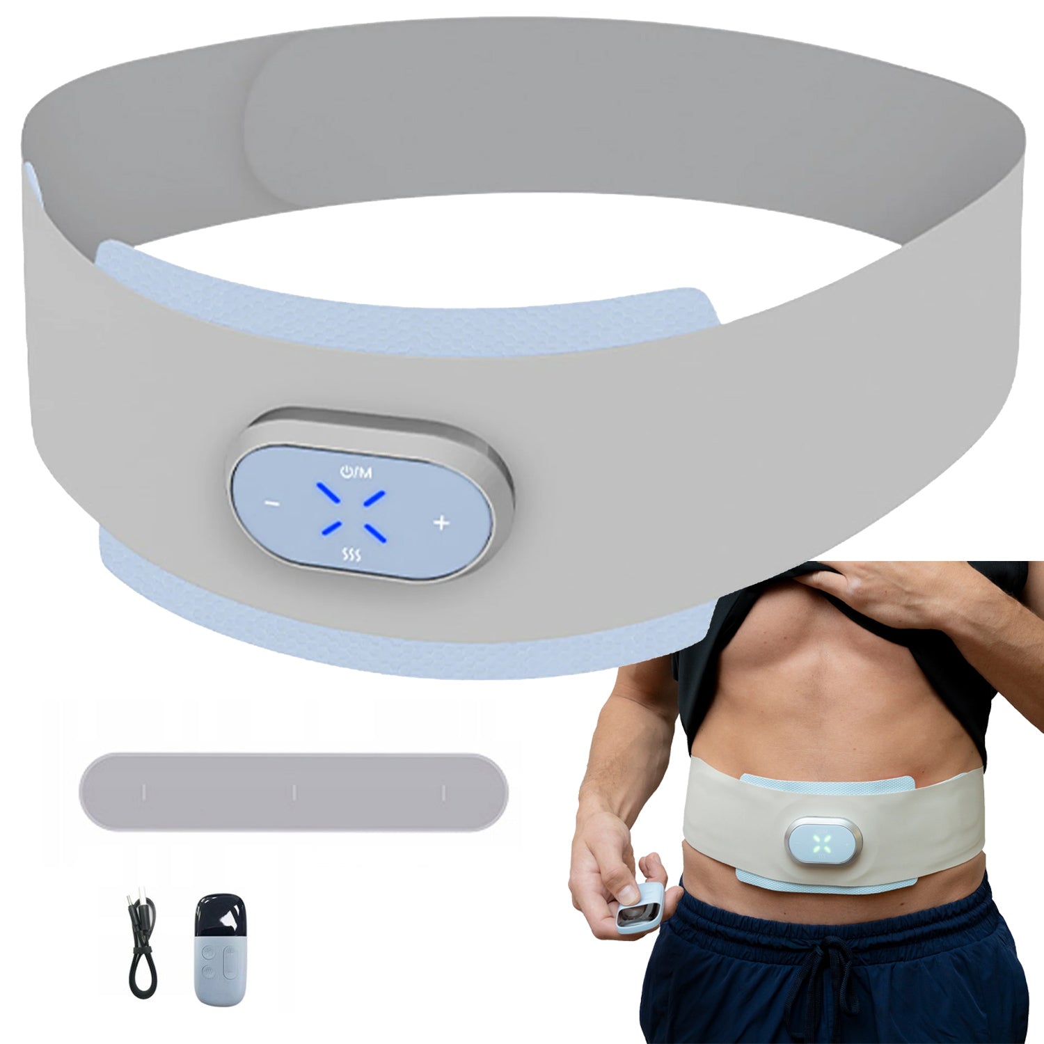 ABDOMINAL MUSCLE ELECTROSTIMULATOR EMS HEATING SLIMMING BELT MASSAGER