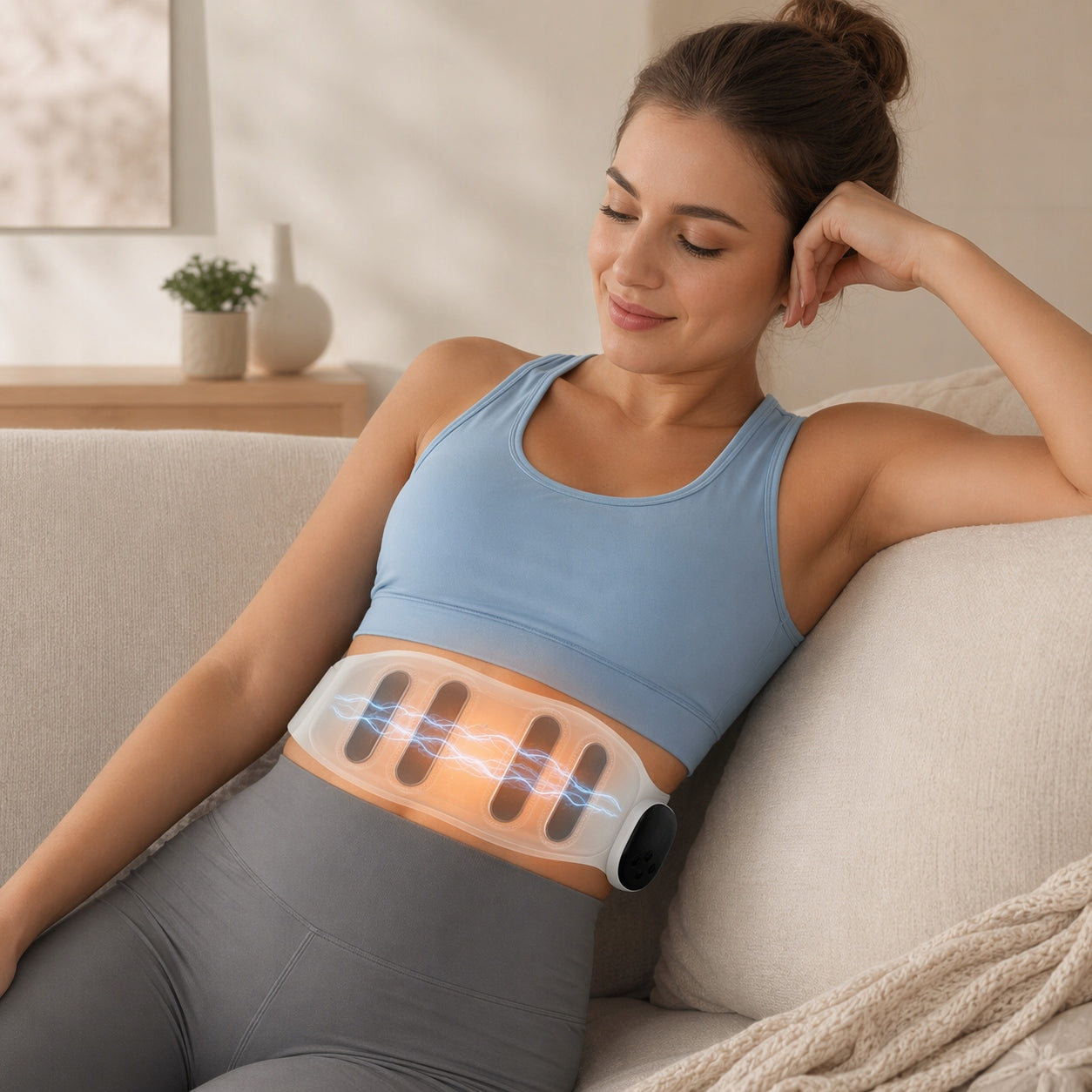 ABDOMINAL MUSCLE ELECTROSTIMULATOR EMS SLIMMING BELT HEATING +EXTENSION Brand Breett