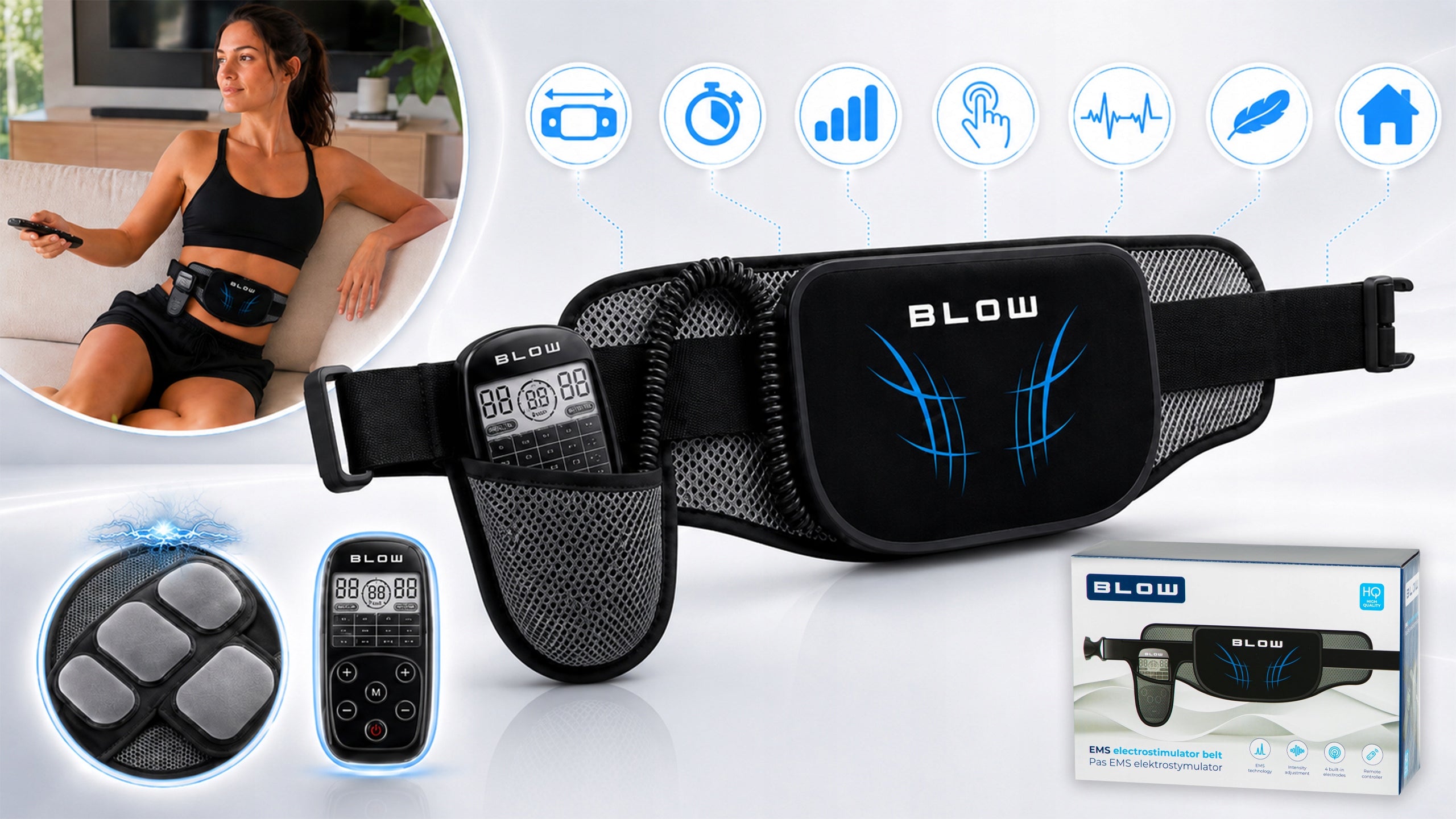 ABDOMINAL MUSCLE ELECTROSTIMULATOR TENS EMS SLIMMING BELT SLIMMING Kind electrical muscle stimulator