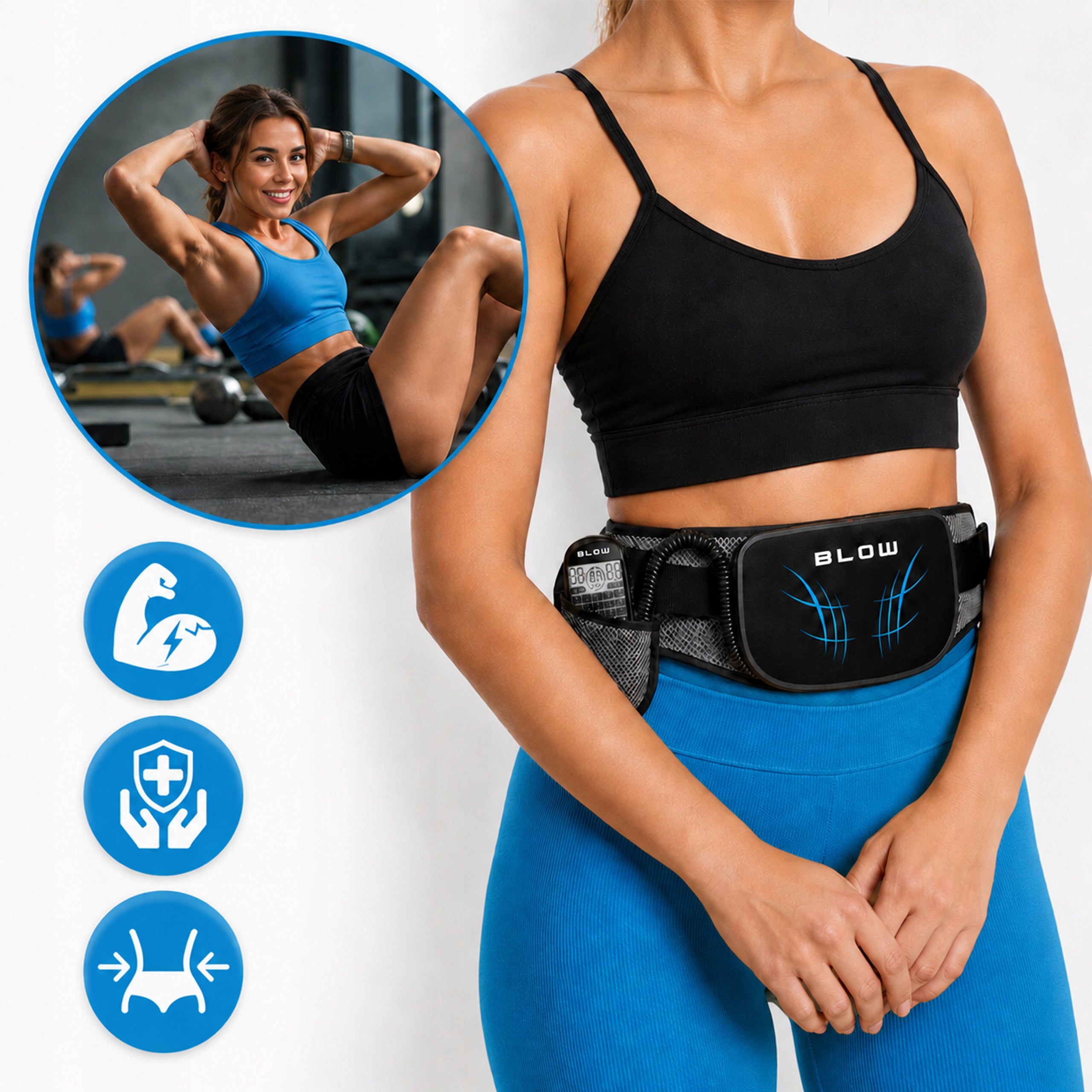 ABDOMINAL MUSCLE ELECTROSTIMULATOR TENS EMS SLIMMING BELT SLIMMING Size universal