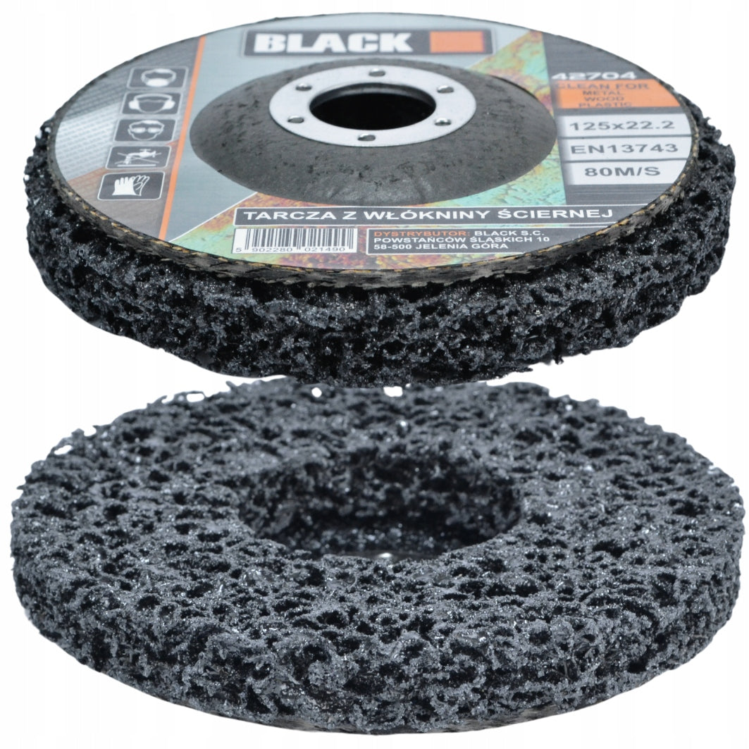 ABRASIVE DISC WIRE BRUSH FOR RUST REMOVAL NONWOVEN METAL INOX 125 BLACK Disc type abrasive