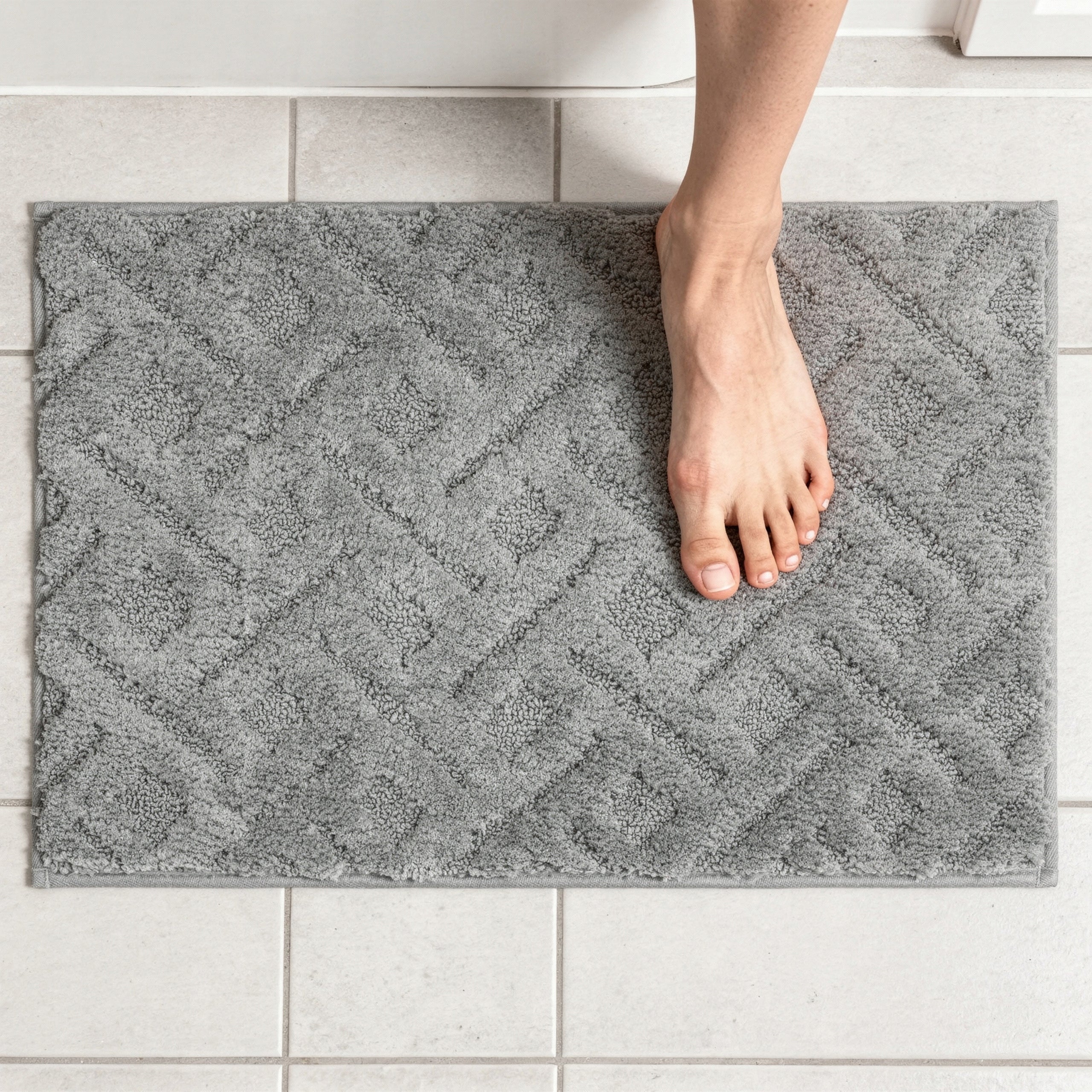 ABSORBENT BATHROOM RUG 60x40 GREY NON-SLIP SOFT MICROFIBER Packaging status original