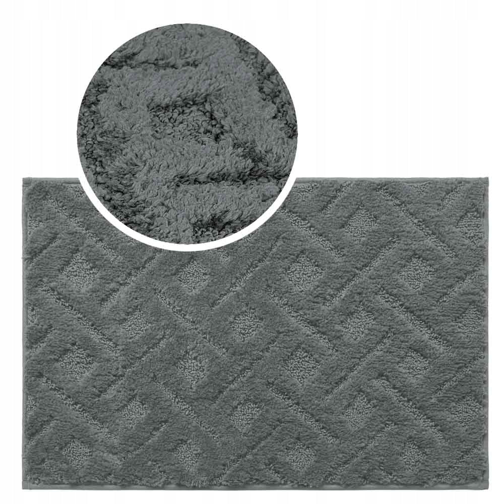 ABSORBENT BATHROOM RUG 60x40 GREY NON-SLIP SOFT MICROFIBER Product width 40 cm