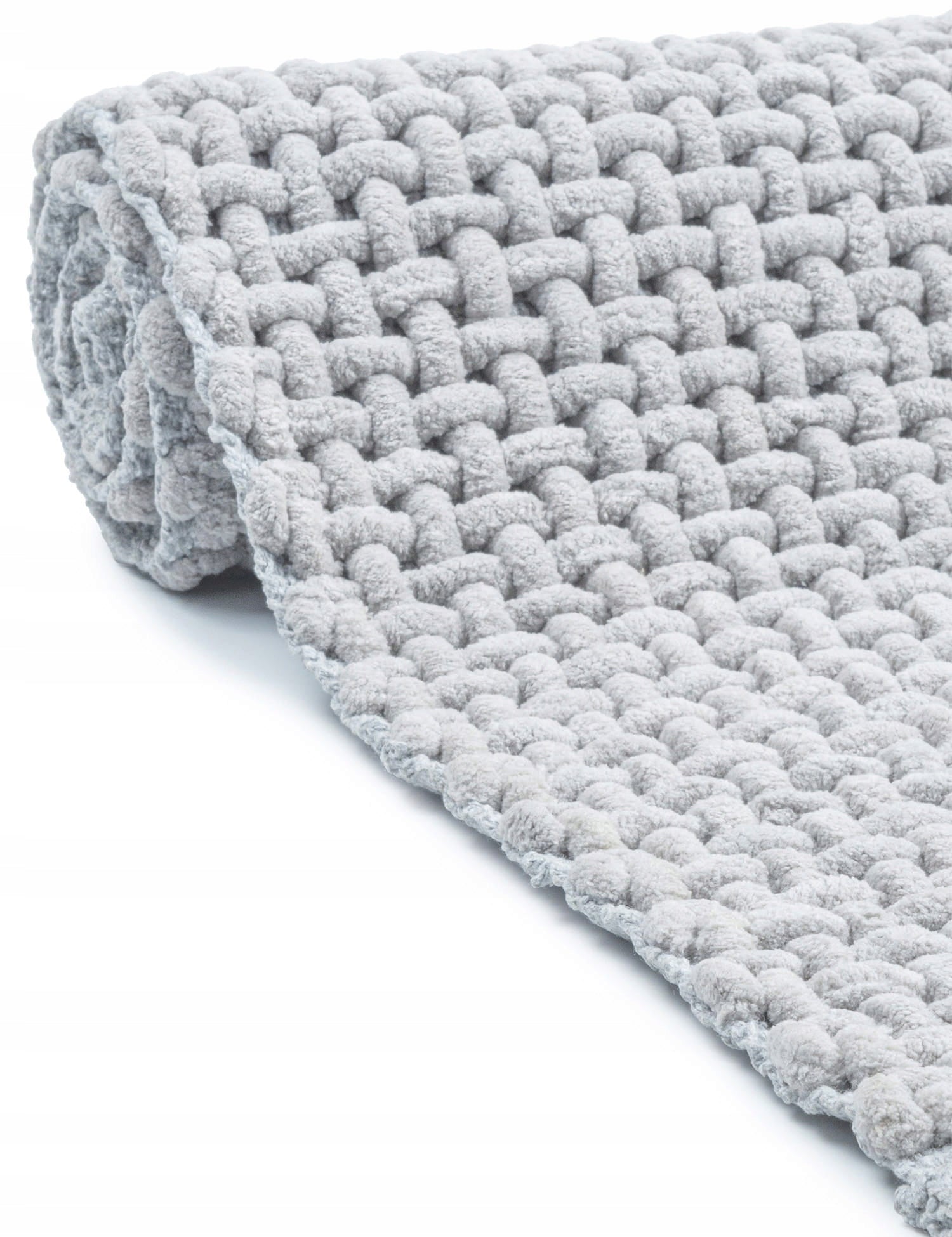 ABSORBENT BATHROOM RUG FOR WASHING COTTON BRAIDED 40X60cm grey