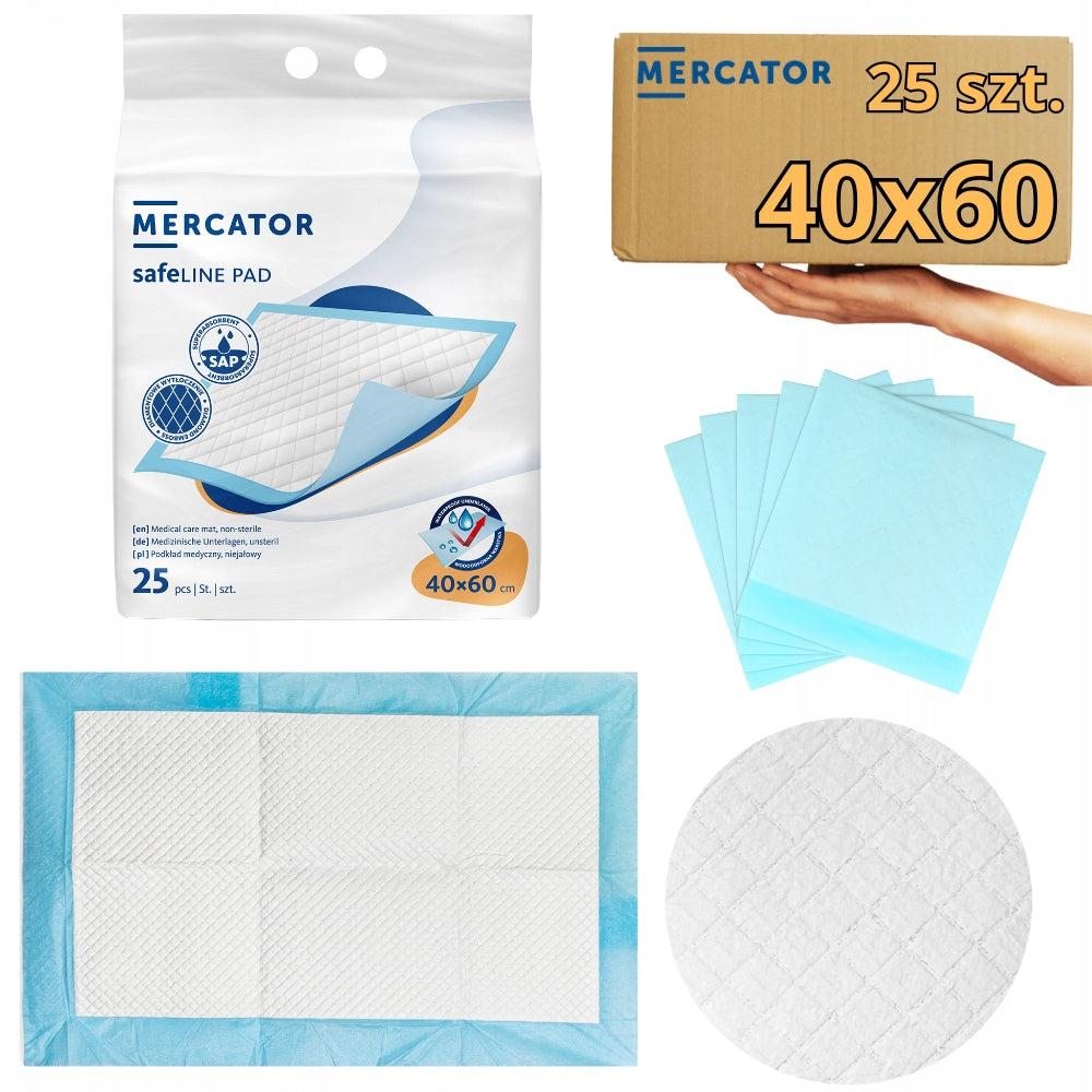 ABSORBENT CHANGING Foundations safeLINE MERCATOR 40x60 25 pcs. EAN (GTIN) 06976128164211