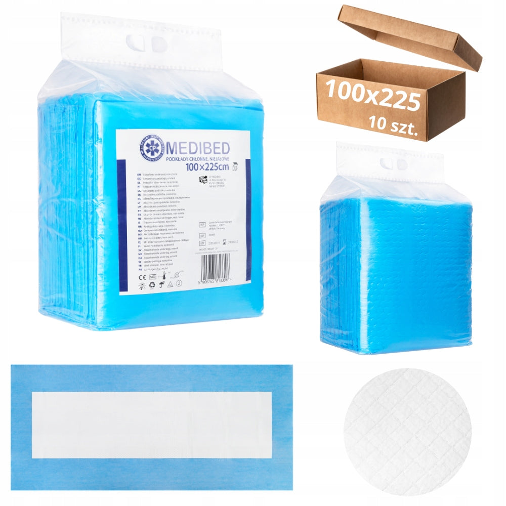 ABSORBENT FOUNDATIONS for bed MEDIBED 100x225 STRONG non-sterile 10 PCS. 2000ml