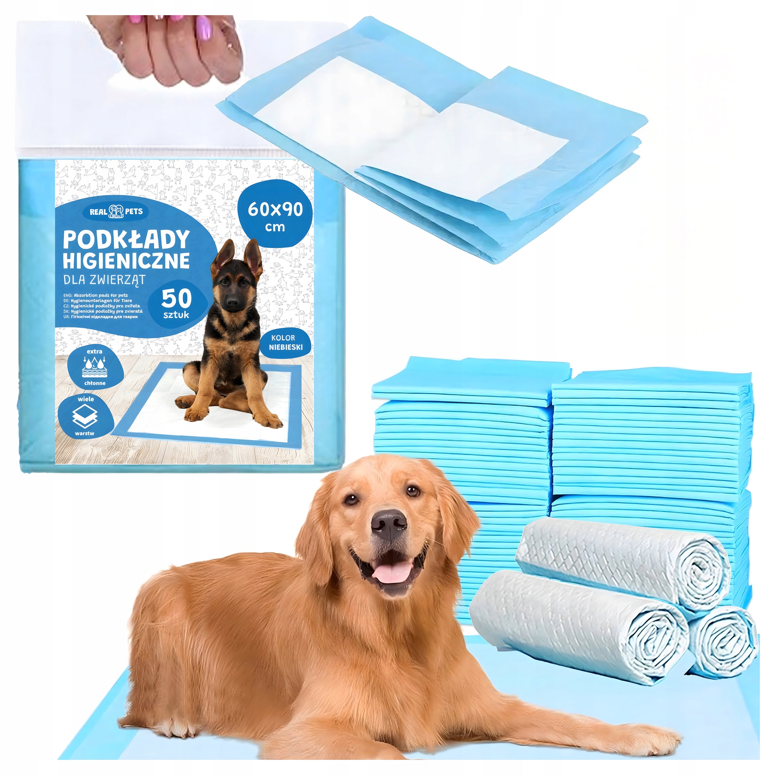ABSORBENT HYGIENE PADS 90X60 pee learning MATS 50pcs for CAT DOGS