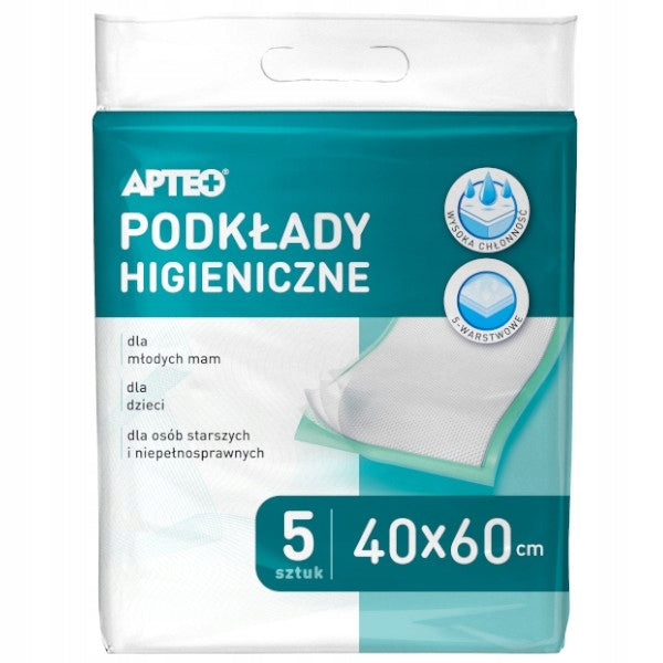 ABSORBENT HYGIENIC FOUNDATIONS APTEO 40 cm x 60 cm 5 pieces