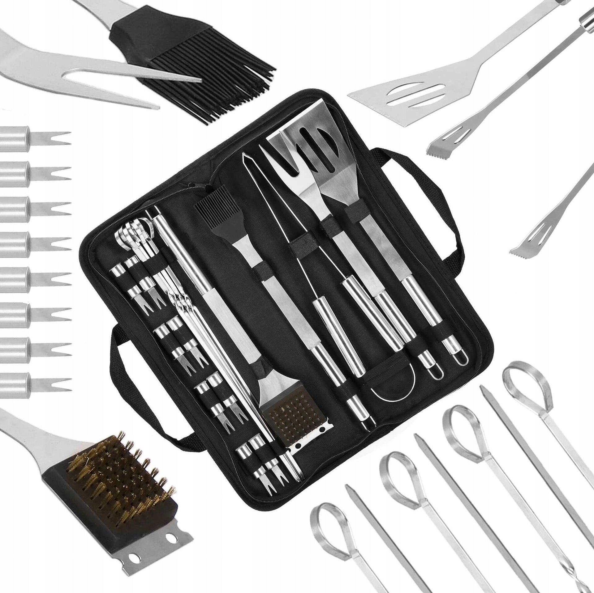 ACCESSORIES BBQ GRILL UTENSILS CASE SET 21in1 SPATULA PLIERS Packaging status original