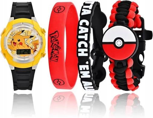 ACCUTIME POKEMON DIGITAL WATCH LED Gift Set for Pokemon Fan Packaging status original