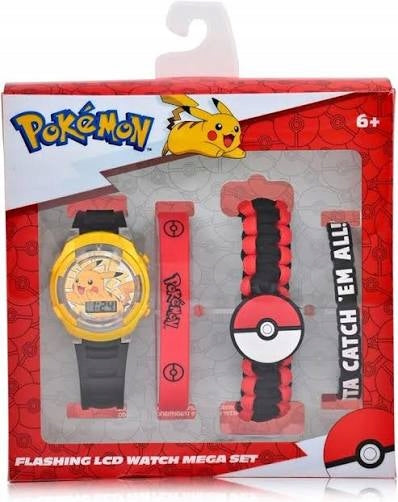 ACCUTIME POKEMON DIGITAL WATCH LED Gift Set for Pokemon Fan
