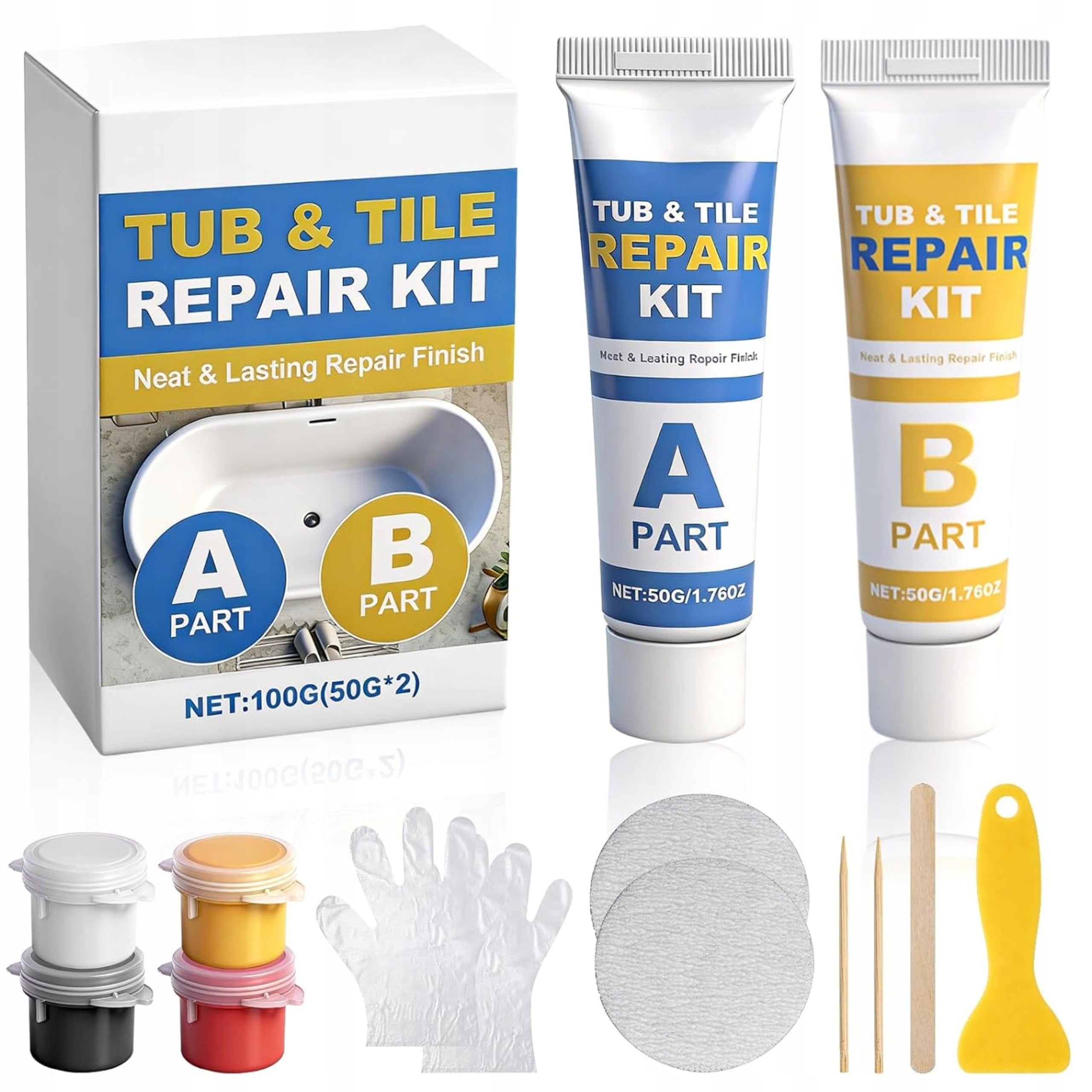 ACRYLIC BATHTUB CERAMIC TILE REPAIR KIT WATERPROOF EPOXY