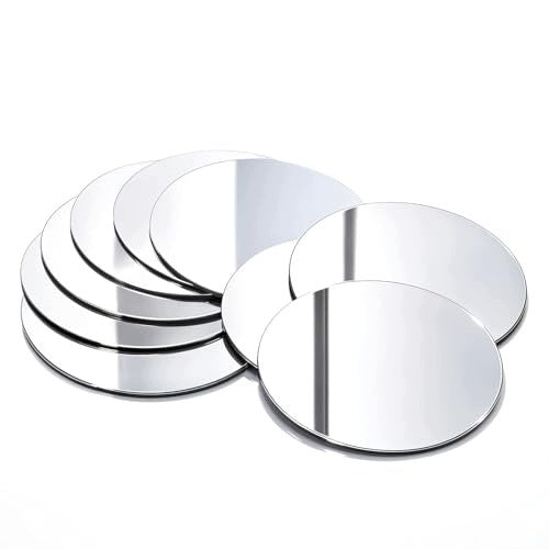 ACRYLIC MIRROR ROUND SELF-ADHESIVE FOR DIY WALL DECORATION 10 PCS. Brand no brand
