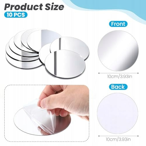 ACRYLIC MIRROR ROUND SELF-ADHESIVE FOR DIY WALL DECORATION 10 PCS. Manufacturer code Producent niezależny