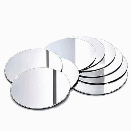 ACRYLIC MIRROR ROUND SELF-ADHESIVE FOR DIY WALL DECORATION 10 PCS.