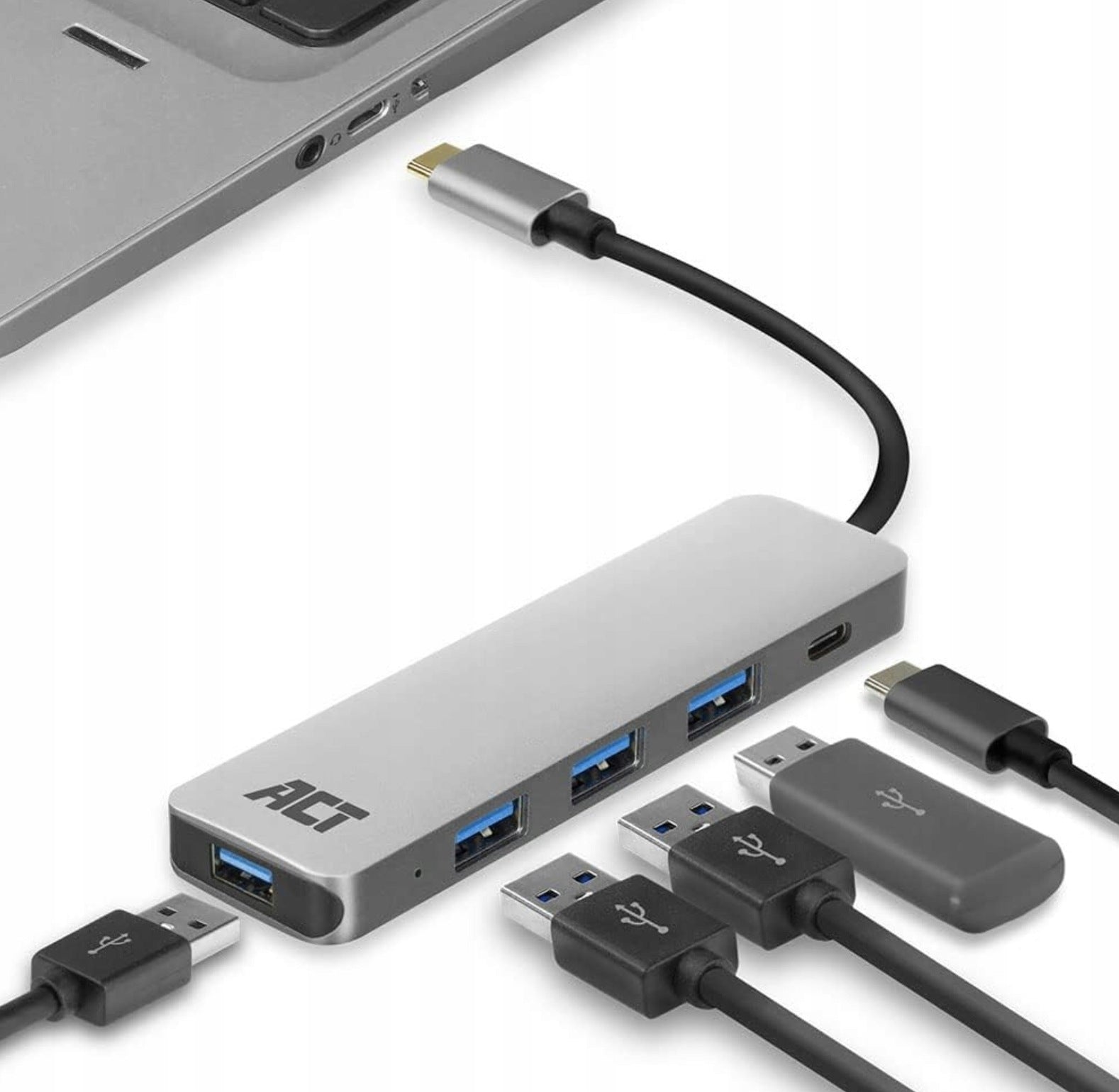 ACT AC7053 USB C 6 in 1 Hub, 4-Port USB 3.0