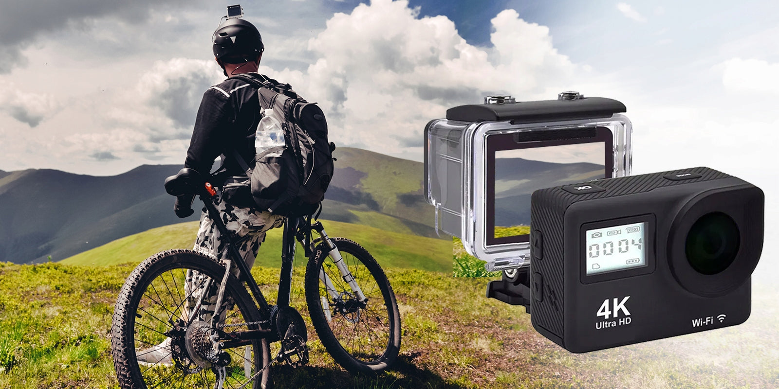 ACTION CAMERA SPORTS CAR CAMERA WATERPROOF 4K ULTRA HD Batteries included no