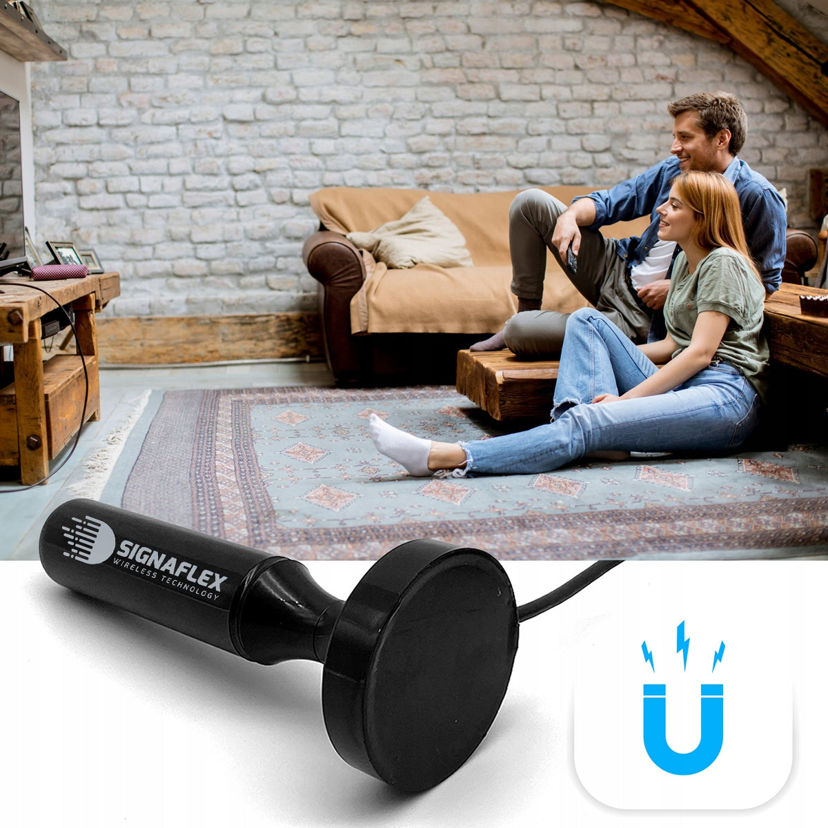 ACTIVE ANTENNA UHF VHF FM TV ROOM POWERFUL DVBT-2 30dbi TV FHD 4K Brand Signaflex