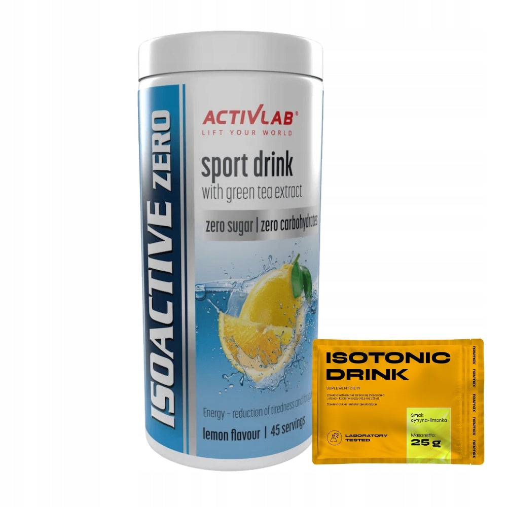ACTIVLAB ISOACTIVE ZERO 225g ELECTROLYTES WITHOUT SUGAR + nowmax ISOTONIC DRINK Expiration date at least six months from the date of purchase
