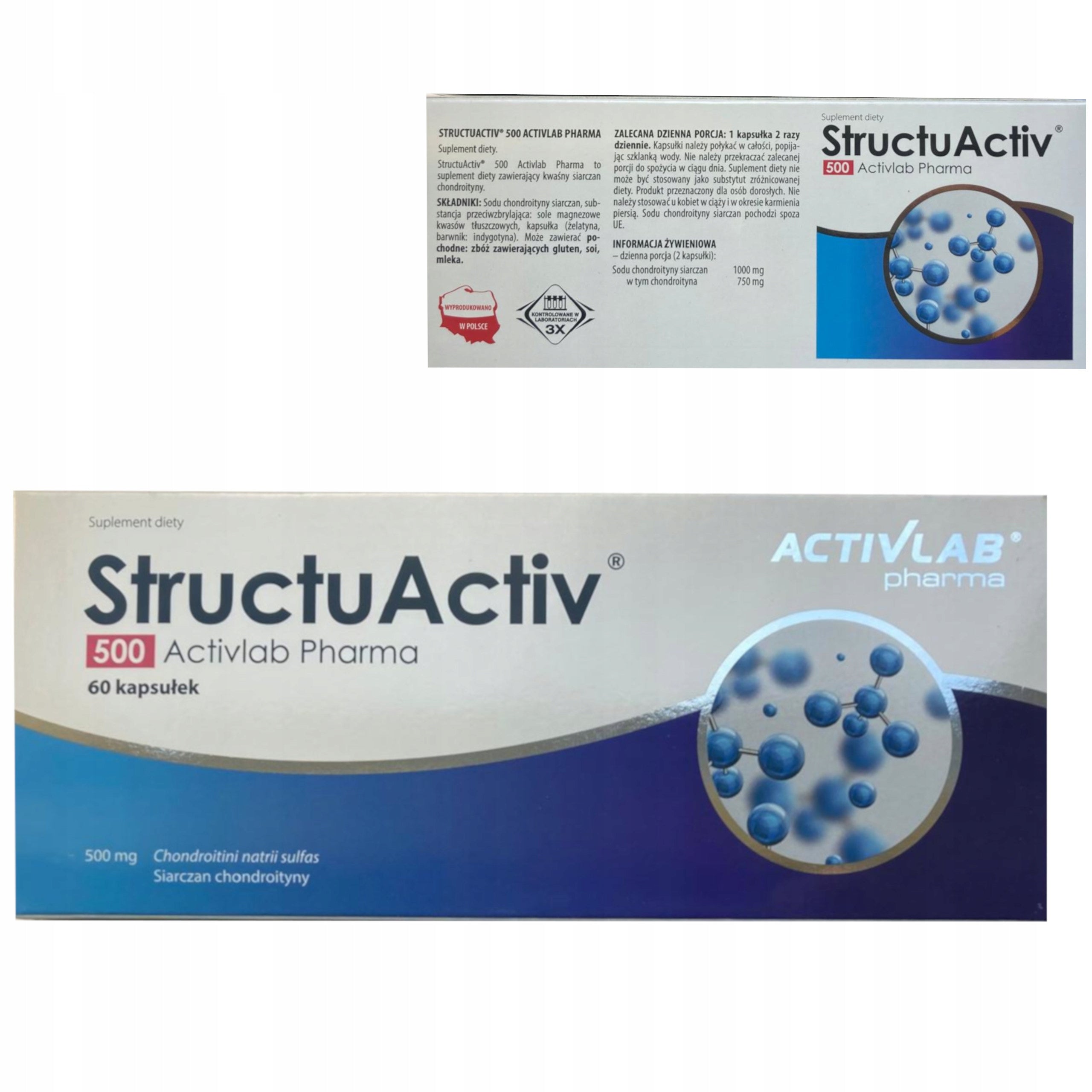 ACTIVLAB STRUCTUACTIV 500 60 K. CHONDROITIN SULFATE JOINTS BONE CARTILAGE