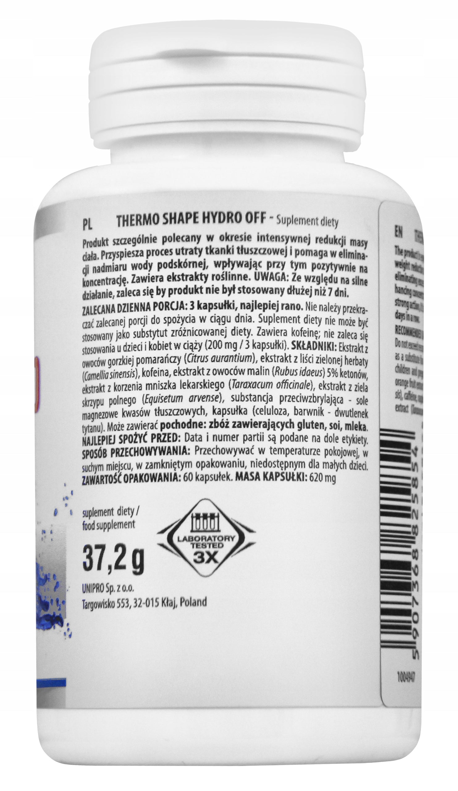 ACTIVLAB THERMO SHAPE HYDRO OFF 60 CAPSULES Expiration date at least six months from the date of purchase