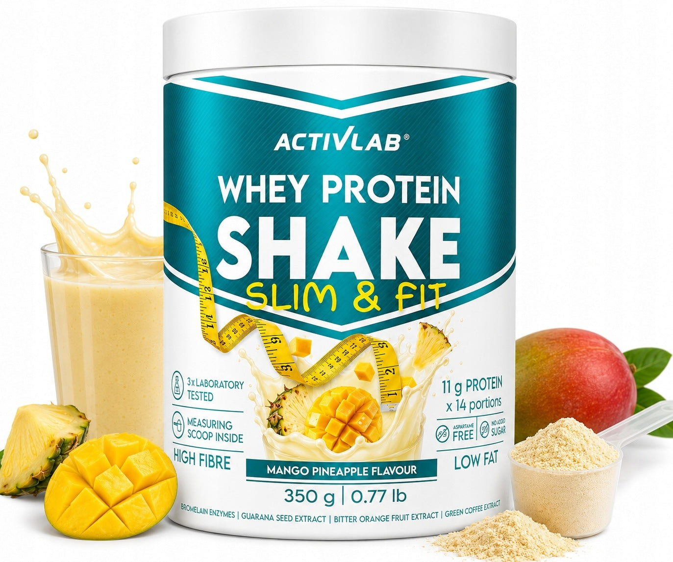 ACTIVLAB Whey Protein Shake Slim & Fit Protein Conditioner Mango Pineapple 350g