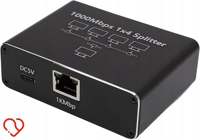 ADAPTER ETHERNET SPLITTER RJ45 1X4 GIGABIT 1000 MB/S SPLITTER LAN USB-C