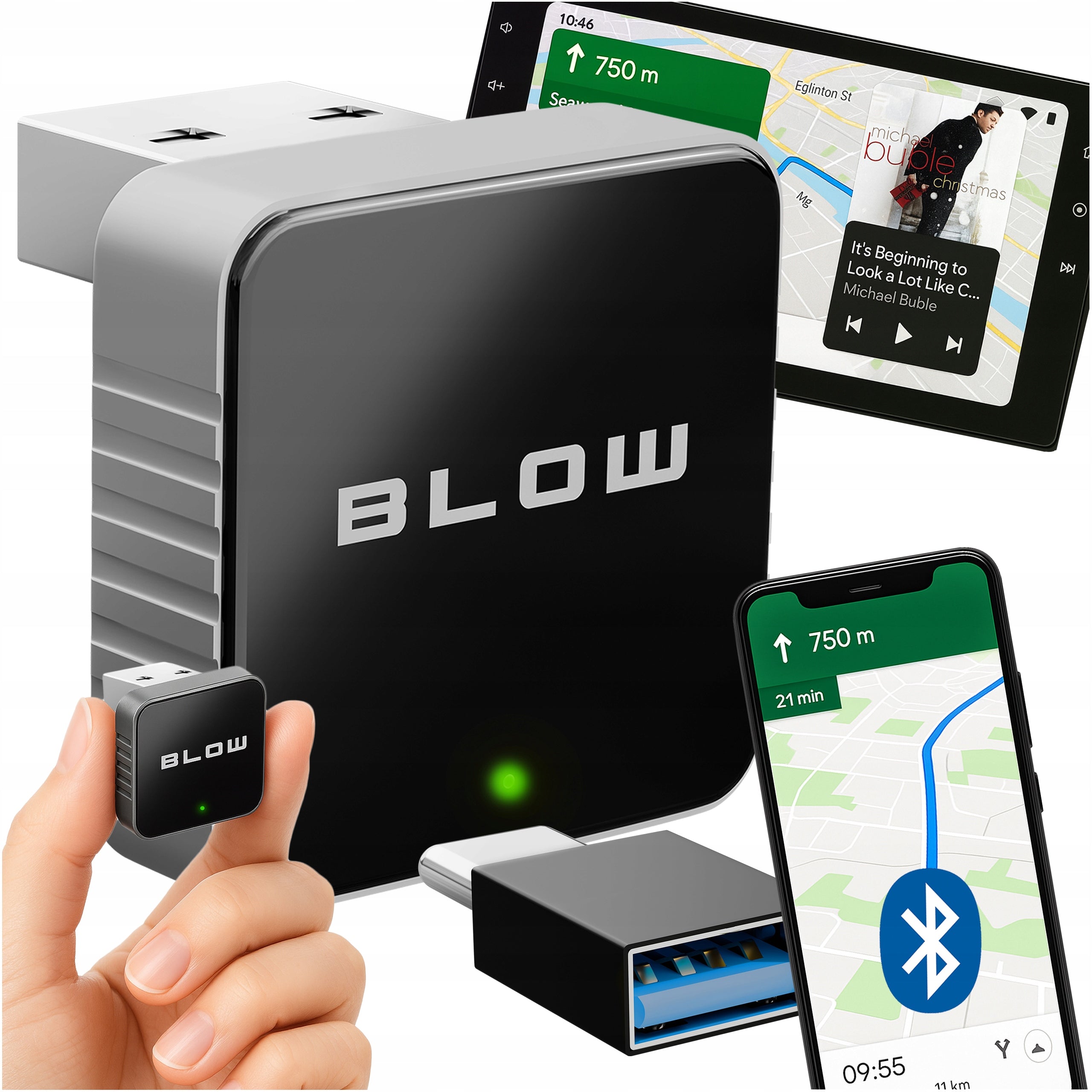 ADAPTER MICRO CARPLAY ANDROID AUTO WIRELESS WIFI BLUETOOTH MODULE