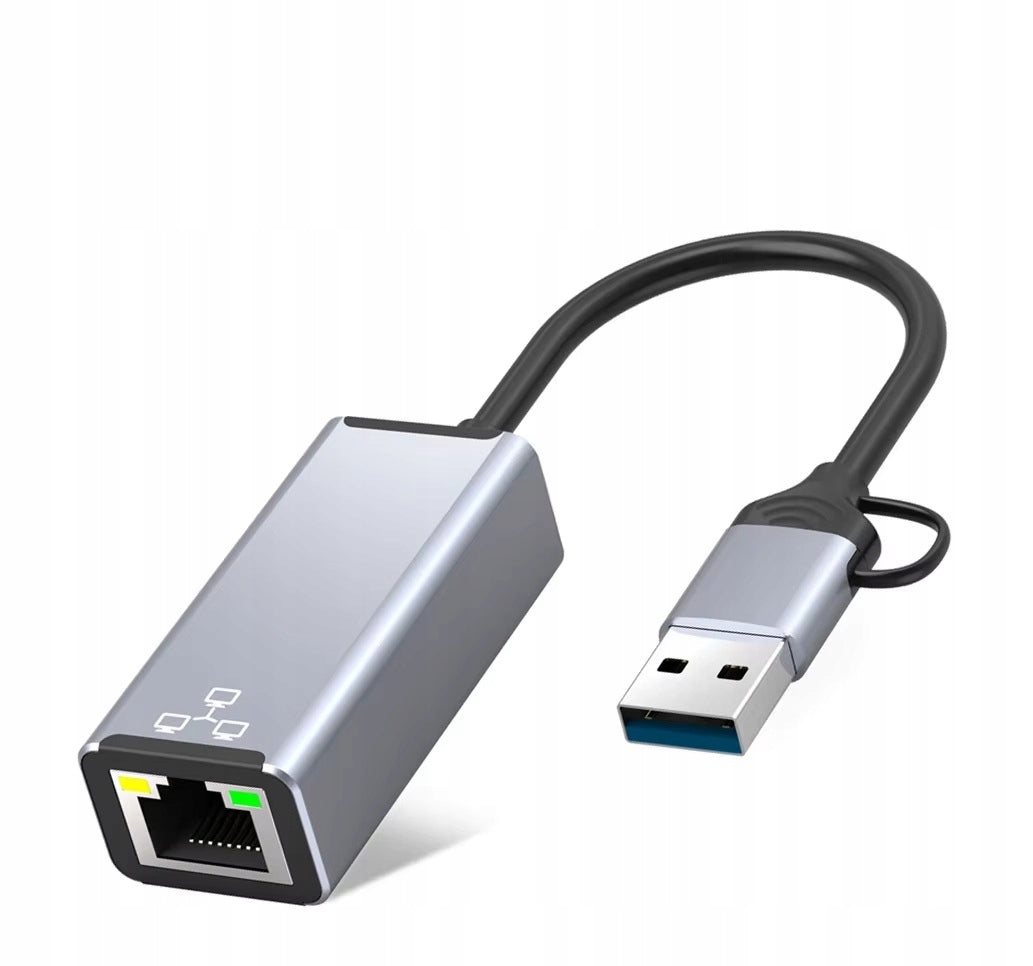 ADAPTER USB-C USB-A RJ45 ETHERNET ADAPTER LAN GIGABIT NETWORK CARD Manufacturer code TUC-ET2G