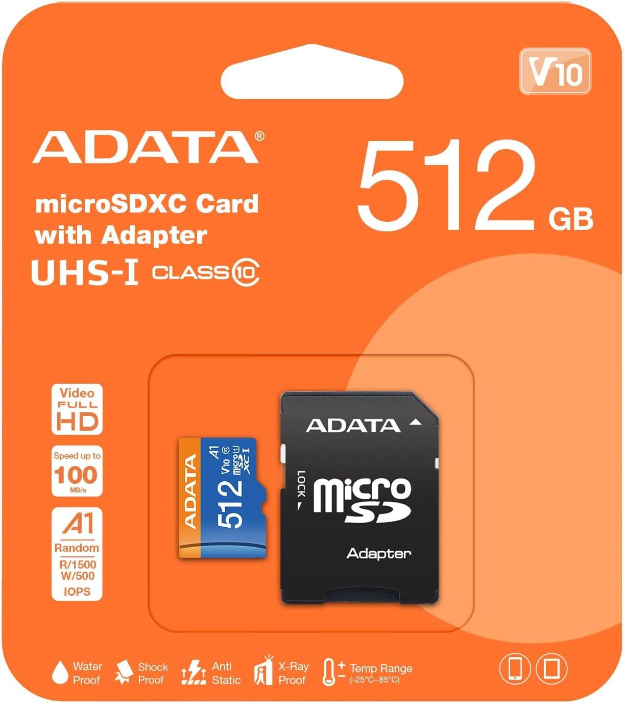 ADATA AUSDX512GUICL10A1-RA1 memory card Premier 512GB microSD SDXC