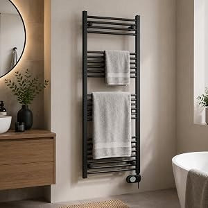 ADAX Comfort grzejnik łazienkowy 300W czarny z termostatem IP44 Manufacturer code 210230