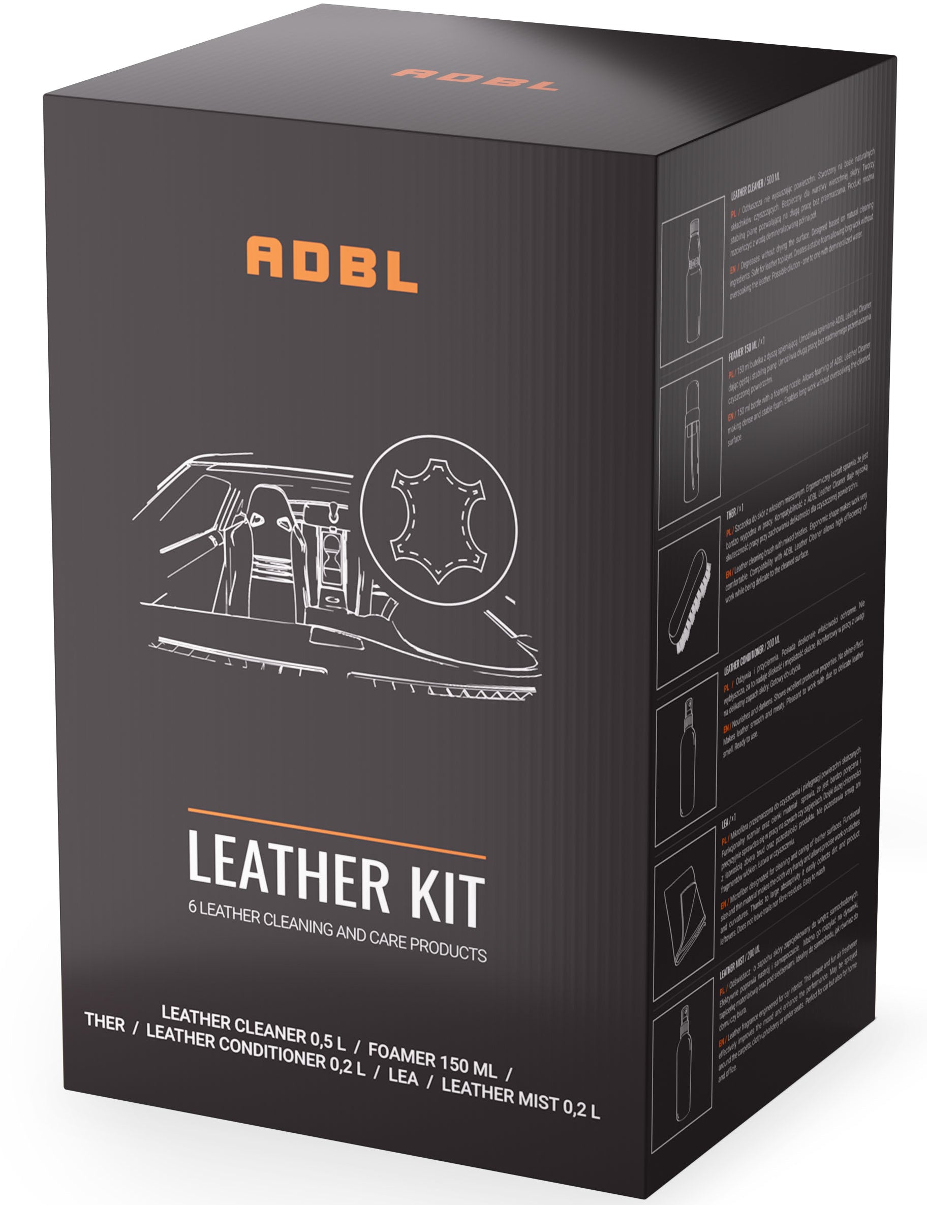 ADBL SET LEATHER KIT CAR SKIN CLEANER Manufacturer ADBL