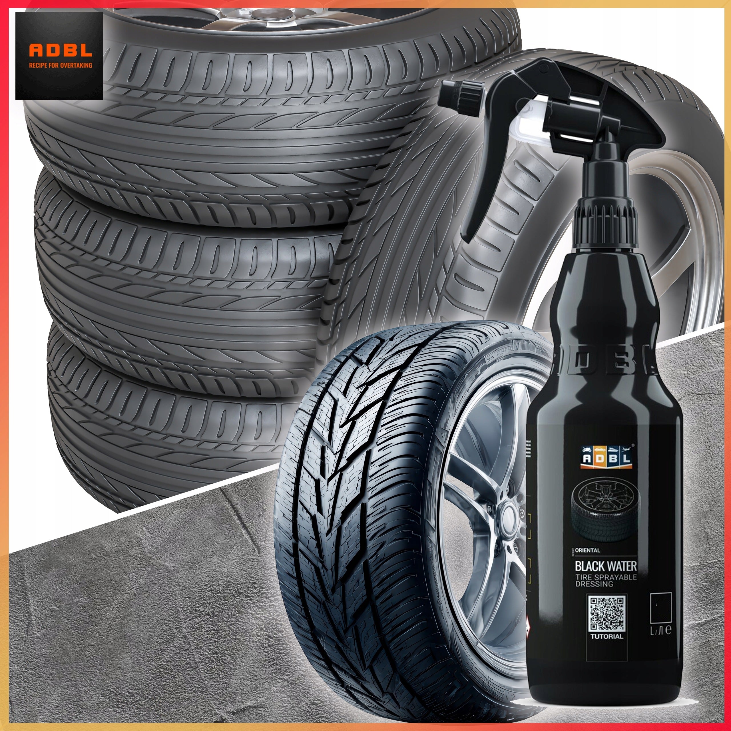 ADBL Tire Liquid Dressing Deep Black Long Lasting Effect Black Water 0,5L Manufacturer's catalog number ADB000141