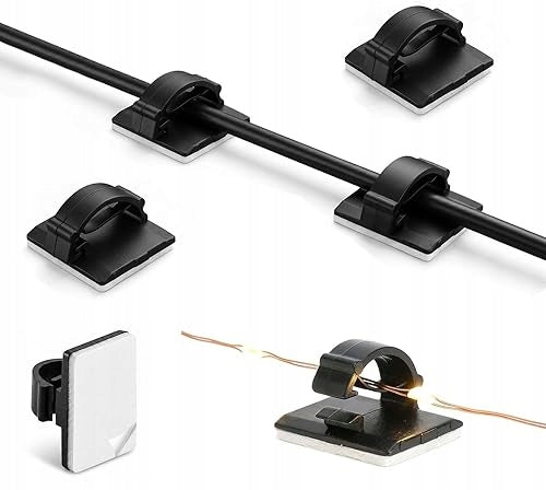ADHESIVE HOLDERS FOR NYLON CABLES WITHOUT DRILLING OFFICE 50 PCS.