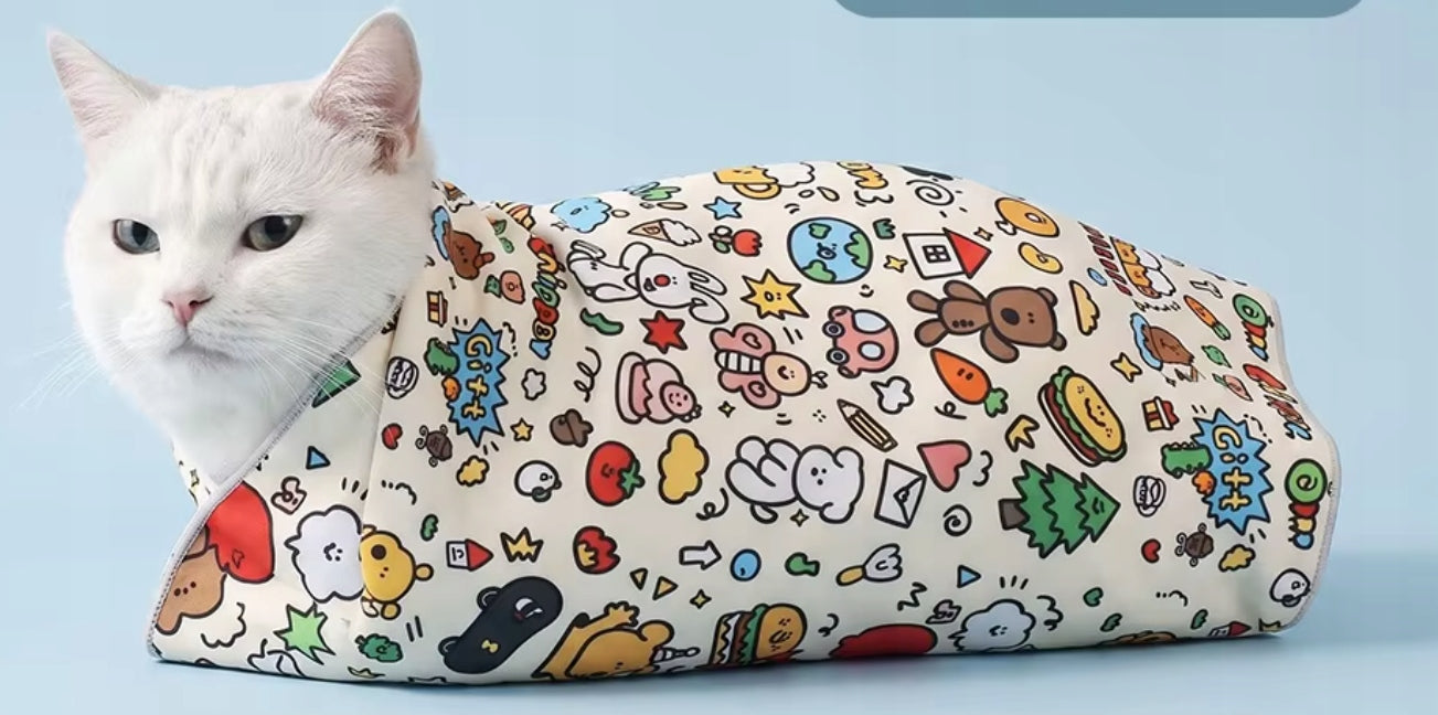 ADHESIVE IMMOBILIZING BLANKET FOR CAT VETERINARIAN HYGIENE ANTI-STRESS Color multicolor