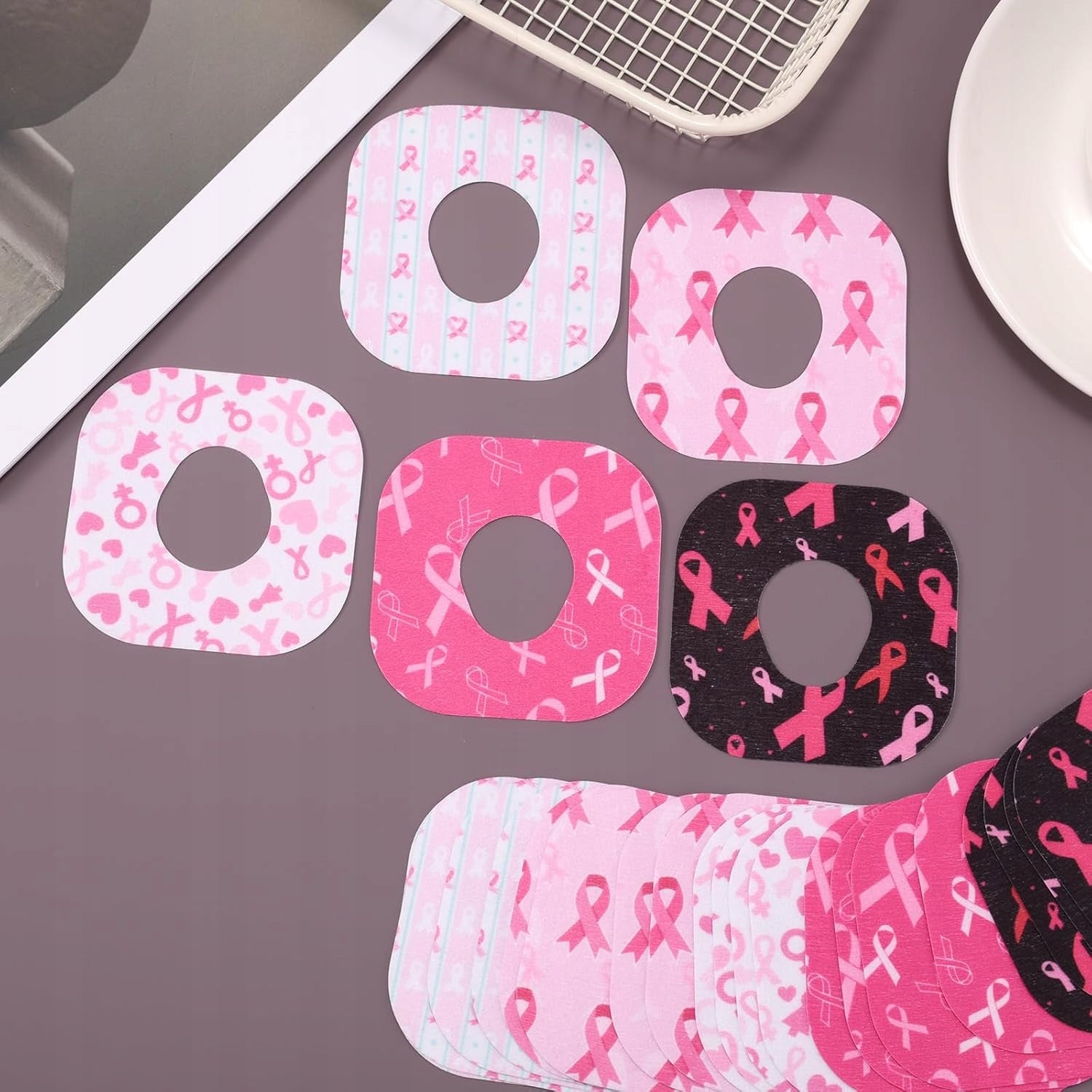 ADHESIVE PATCHES FOR DEXCOM G7 25PCS WATERPROOF PINK RIBBONS Medical device type accessories for a medical device or a product without an intended medical purpose