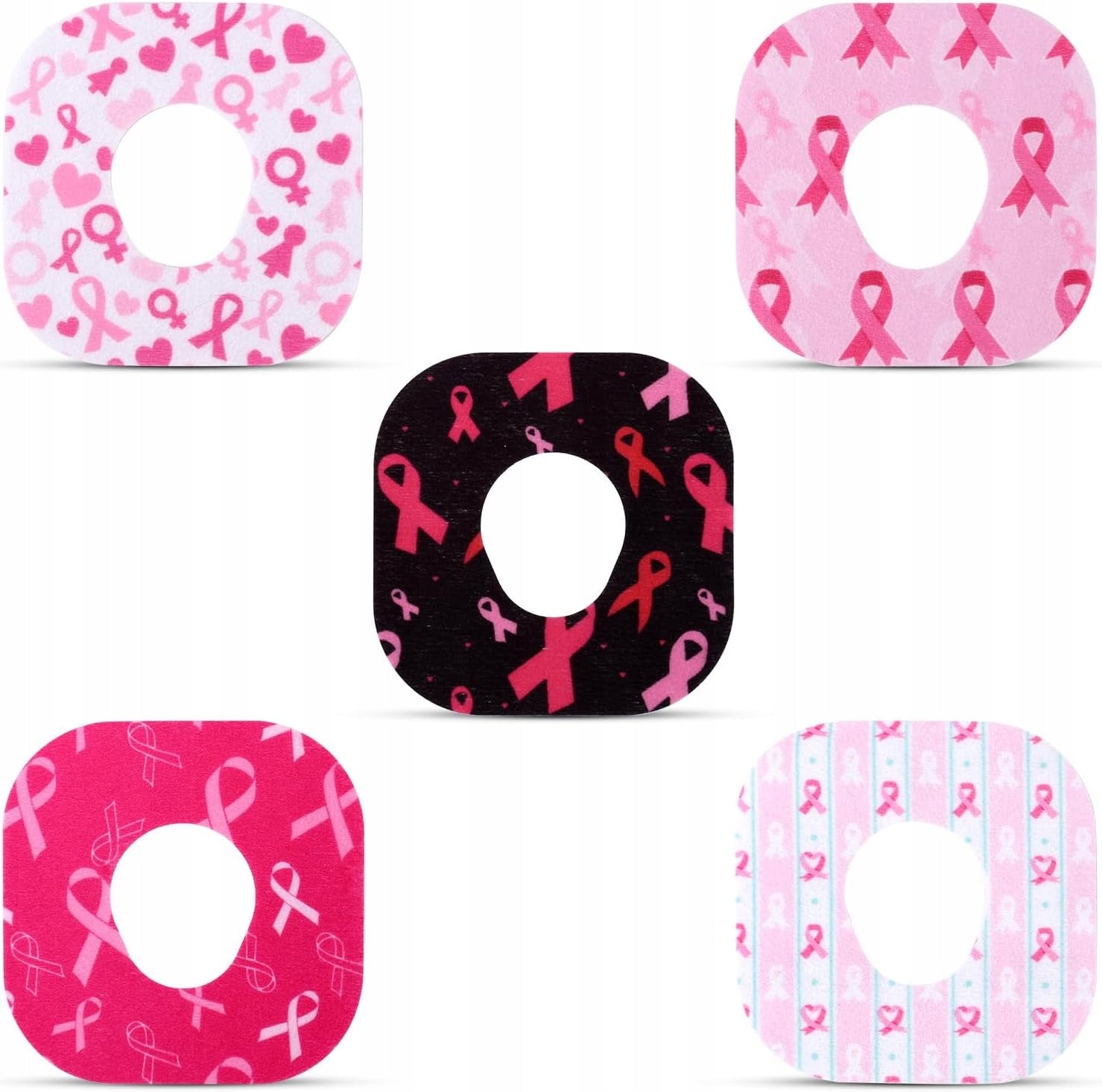 ADHESIVE PATCHES FOR DEXCOM G7 25PCS WATERPROOF PINK RIBBONS