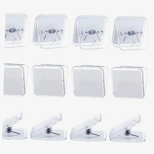 ADHESIVE SPRING CLIPS FOR POSTER CURTAINS SET OF 12