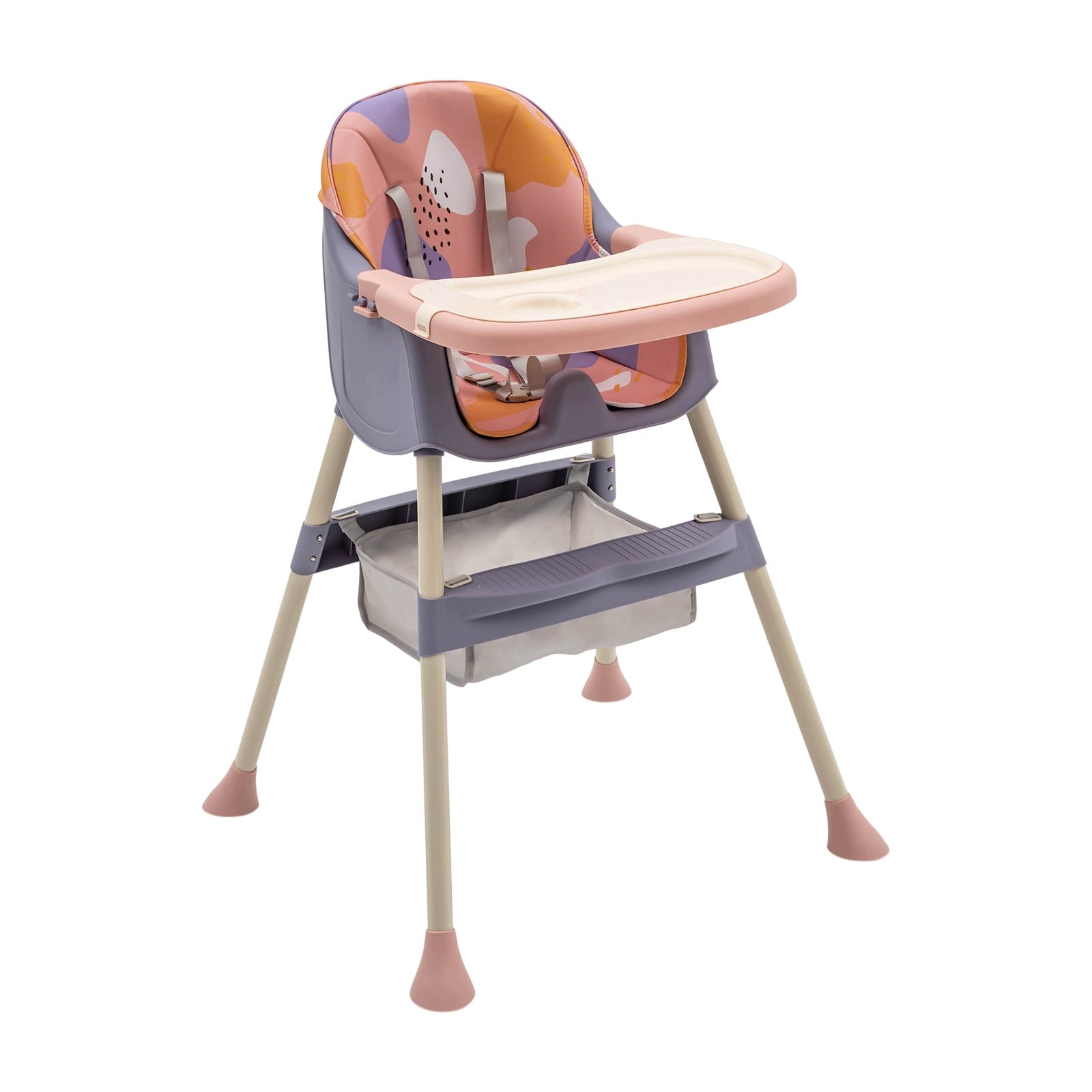 ADJUSTABLE BABY HIGH CHAIR PINK PURPLE 70KG REMOVABLE TRAY 6M+ Packaging status original