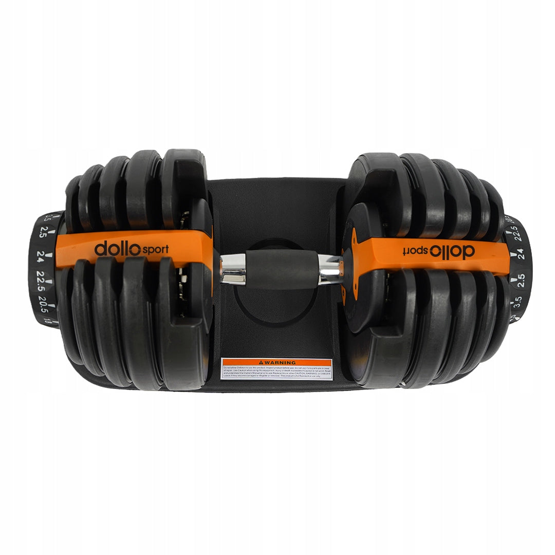 ADJUSTABLE CAST IRON DUMBBELLS WITH STAND RUBBERIZED LOAD 24 KG Weight 1x 24 kg